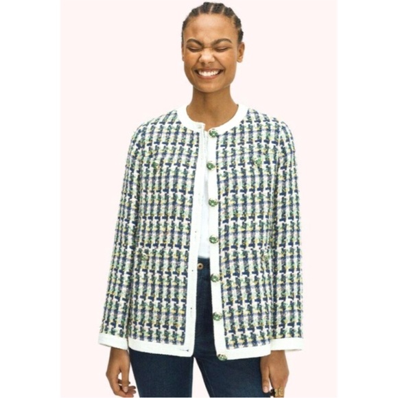 Kate Spade Juniper Pop Tweed Topper Jacket Blazer Size 10 - Picture 14 of 16